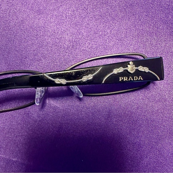 Prada VPR 58L Black & Silver Embellished Eyeglass Frames – Made in Italy – 51mm - Picture 3 of 10